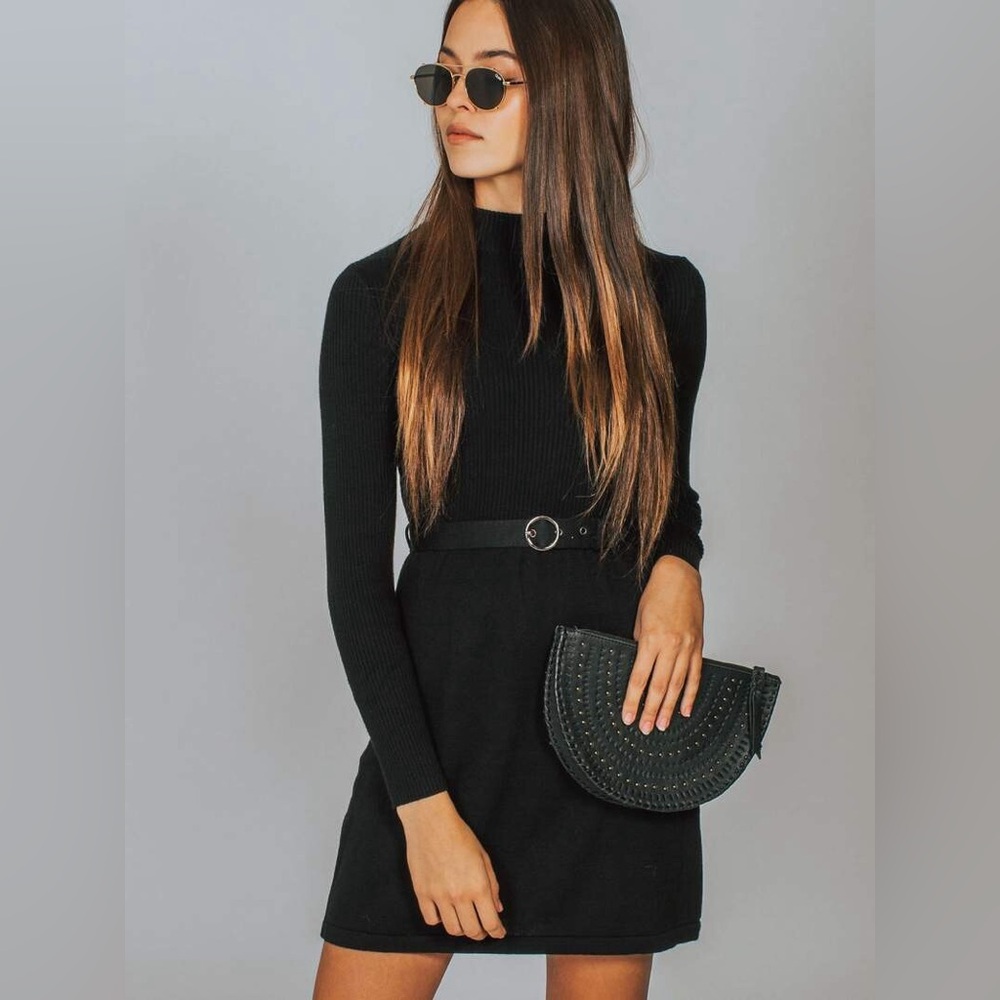 Free People French Girl Sweater Dress Black Size M - Picture 3 of 9